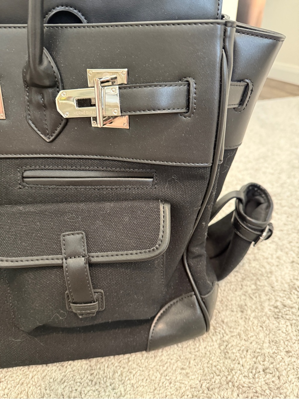INSPIRED … Black Canvas & Leather Top-Handle Tote - Picture 3 of 12